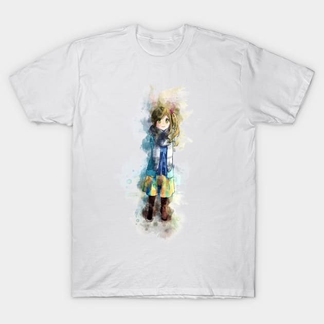 Laid Back Camp - Aoi *Watercolor* T-Shirt by Stylizing4You